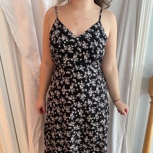 black and white floral maxi dress